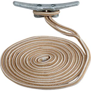 Sea Dog 302112010GW1 Double Braid Nylon Dock Line 1/2X10 G/W