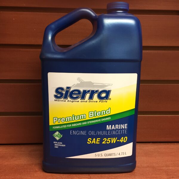 SIERRA PREMIUM BLEND FC-W SAE 25W-40 4-STROKE MARINE ENGINE OIL 4.73 L 18-9400-4SIERRA PREMIUM BLEND FC-W SAE 25W-40 4-STROKE MARINE ENGINE OIL 4.73 L 18-9400-4