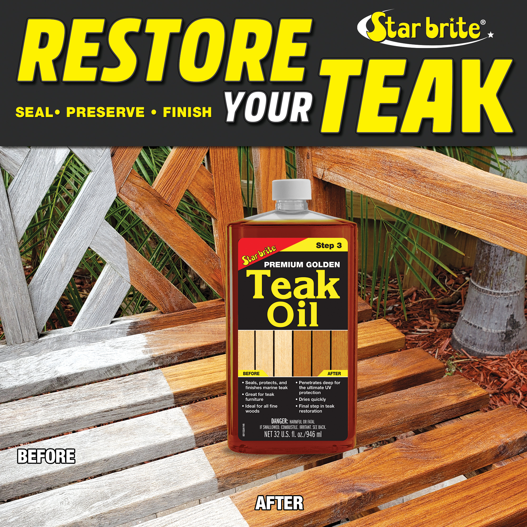 Star brite Premium Teak Oil Step 3 (473 ml) - 085116PW - Image 3