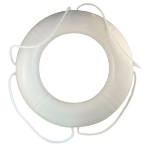 Dock Edge Life Ring 24" White with 3/8x50 Yellow Line - 55-141-F