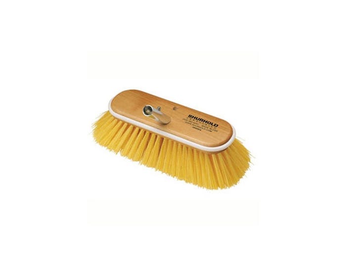 Medium- (Item# 985) yellow polystyrene bristles for textured and non-skid surfaces|Soft- (Item# 980 yellow polystyrene bristles with split end fibers