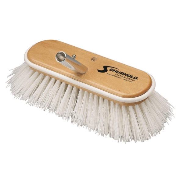 Stiff- (Item# 990) white polypropylene bristles for teak, below the water line and other tough surfaces