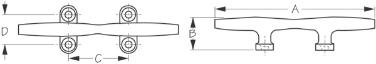SEA-DOG 6" 316 Stainless Steel Open-Base Cleat - 041606-1 - Image 3