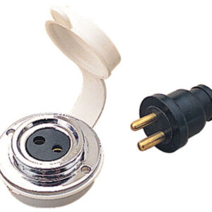 SEA-DOG Chrome-Plated 2-Pin Deck Cable Outlet, 12/24V, 3A – 426142-1