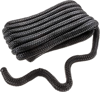 NOVABRAID 3/4 Solid Black Double Braid Nylon Rope - NBK034