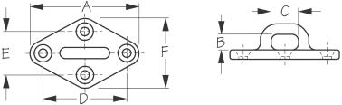 SEA-DOG 316 Stainless Steel Diamond Eye Plate, 3-1/2 in - 088622 - Image 2