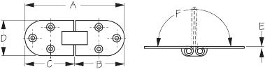 SEA-DOG LINE S/S 2" Flush Mount Hinge - 201550-1 - Image 2