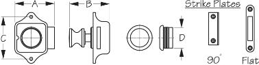 SEA-DOG Polished Chrome Push Button Rim Latch Set - 224300-1 - Image 2