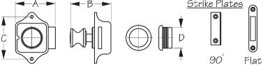 SEA-DOG 304 Stainless Steel Push Button Rim Latch Set - 225300-1 - Image 2