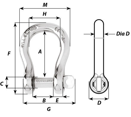 WICHARD S/S Bow Shackle-13/32" - 1445 - Image 2
