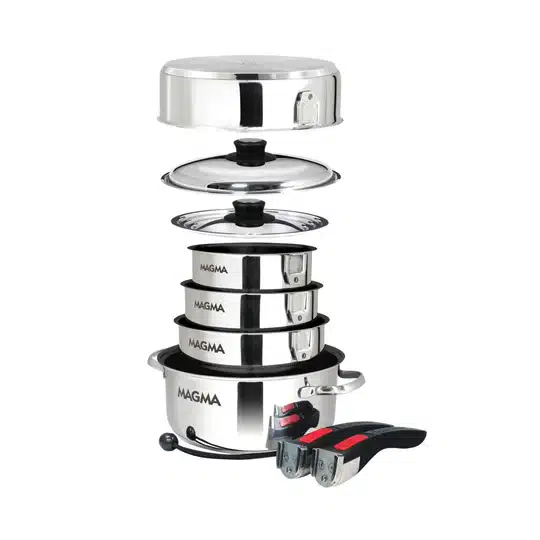 MAGMA 10-Piece Stainless Steel Induction Non-Stick Nesting Cookware Set - A10-366-2-IND - Image 3