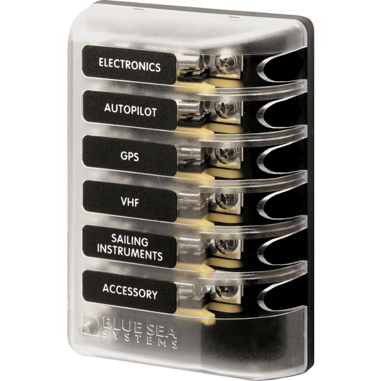 BLUE SEA SYSTEMS AGC Fuse Block 6-Circuit - 5018