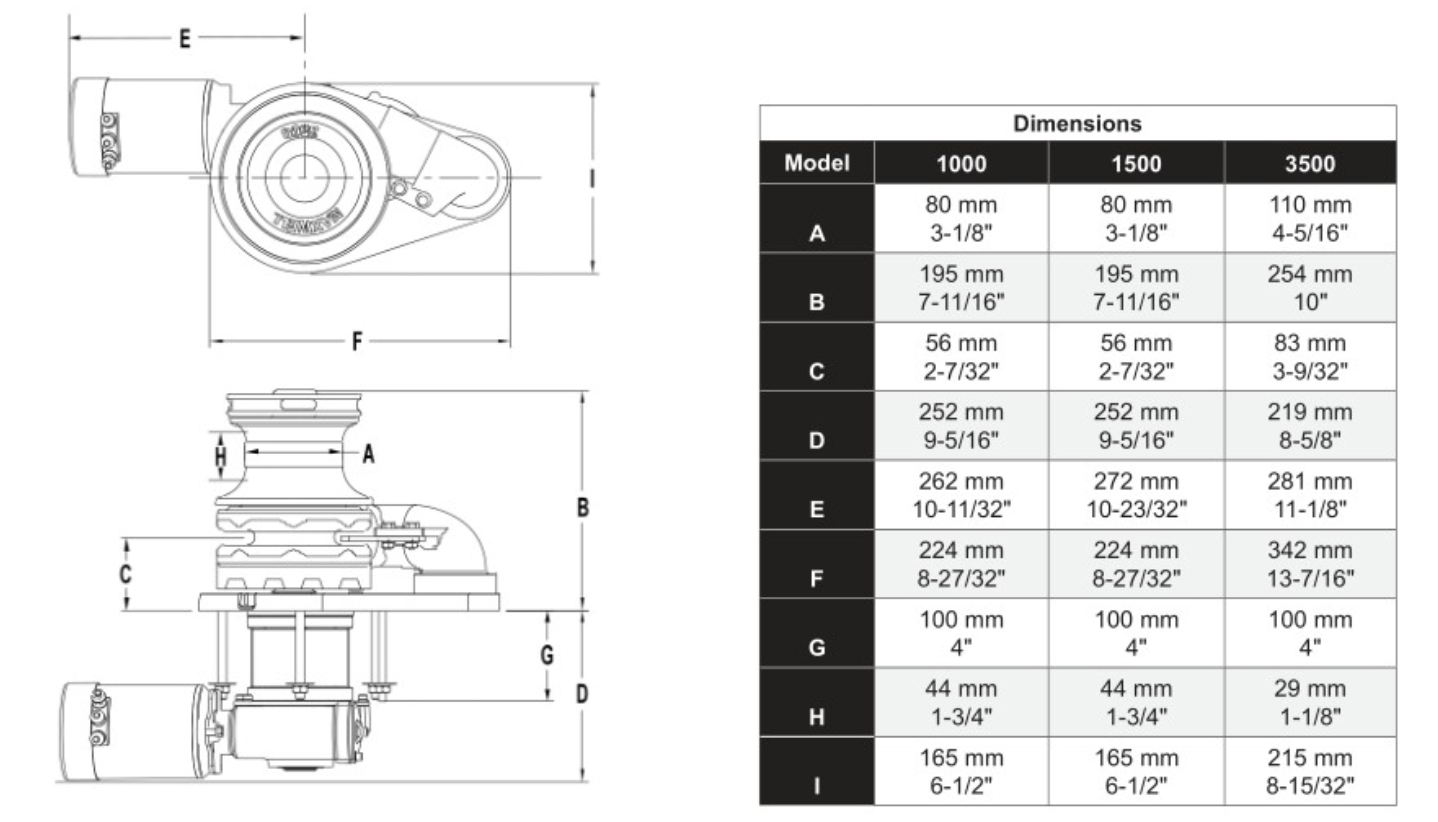 MAXWELL VWC1500 Vertical Chain-Only Windlass with Capstan 12V (5/16" Chain) – VWC1500-12V105 - Image 6