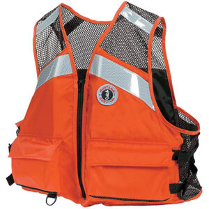 MUSTANG SURVIVAL Industrial Mesh Vest Orange Small/Medium - MV1254T1-S/M