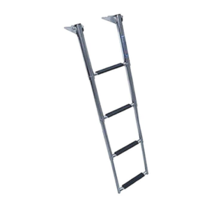 WINDLINE Stainless Steel 4-Step Over-Platform Telescoping Ladder - TDL-4X
