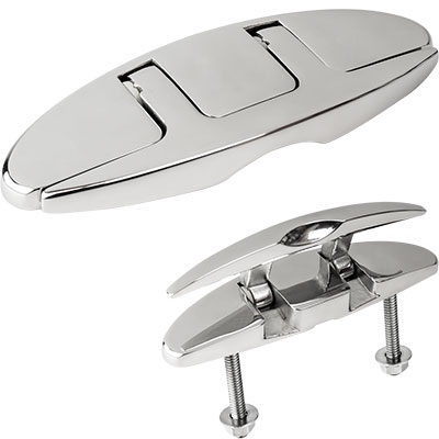 SEA-DOG LINE 5-Inch 316 Stainless Steel Oval Folding Cleat with Hidden Hex Bolts - 041115-1
