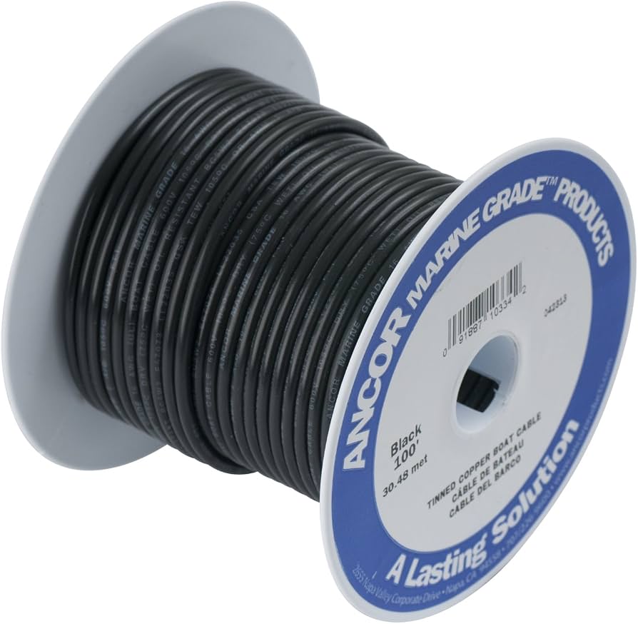 ANCOR Black 8 AWG Tinned Copper Battery Cable - 100 ft - 111010