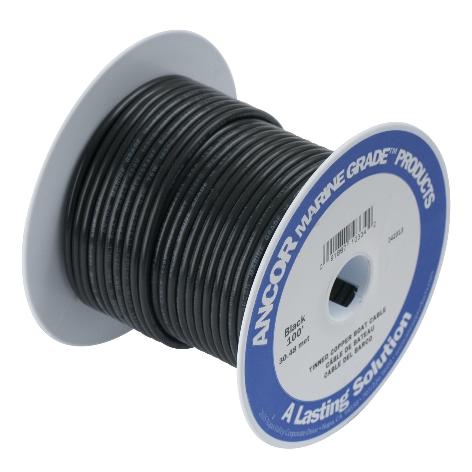 ANCOR Black 4 AWG Tinned Battery Cable, Sold by the Foot - 113050FT