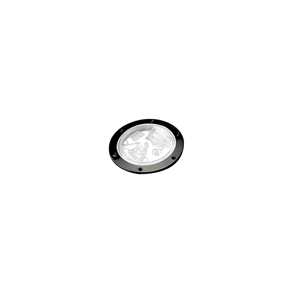 SEA-DOG LINE Black ABS Clear-Lid Screw-Out Deck Plate, 4" - 337146-1