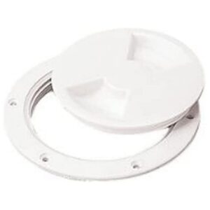SEA-DOG LINE White ABS Screw-Out Deck Plate, 4" - 337140-1