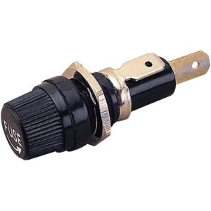 SEA-DOG LINE Round AGC Panel-Mount Fuse Holder with Spade Terminal, 15A - 420503-1