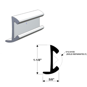 TACO MARINE 1-1/8" x 5/8" Brite Anodized Aluminum Rub Rail - A11-0347BLY12D