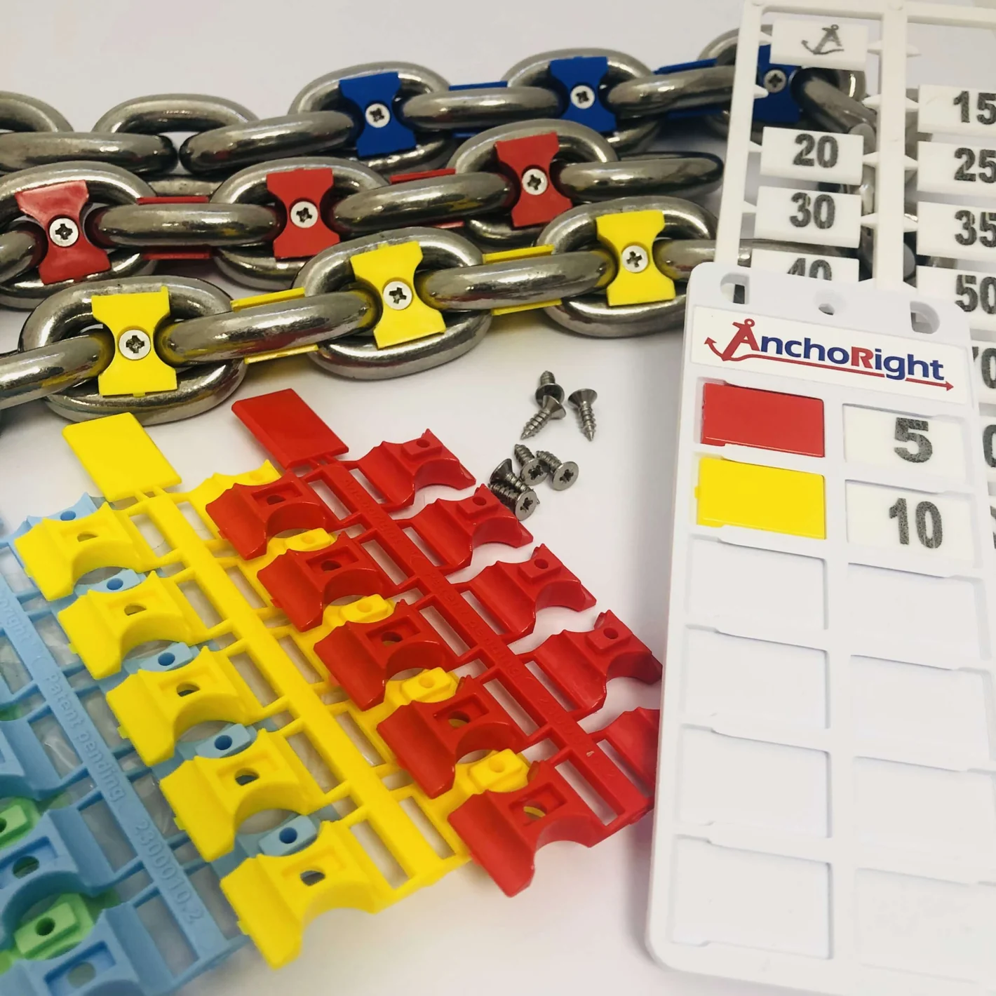 ANCHORIGHT 1/2" (12 mm) Anchor Chain Marker Set, 8 Colours / 40 Markers - S1208I
