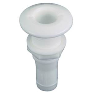 PERKO White Broad-Flange Polymer Thru-Hull for 5/8 in. Hose, Retail Pack - 328-DP4A