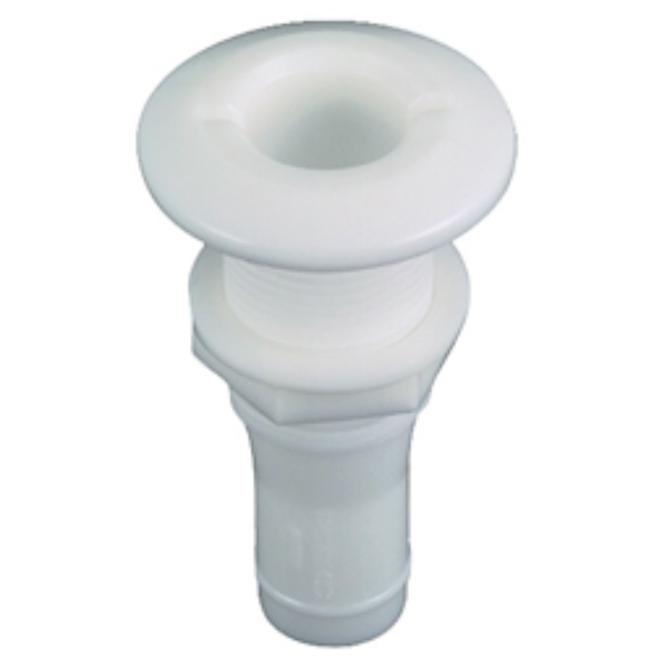 PERKO White Broad-Flange Polymer Thru-Hull for 1-1/2 in. Hose, Retail Pack - 328-DP8