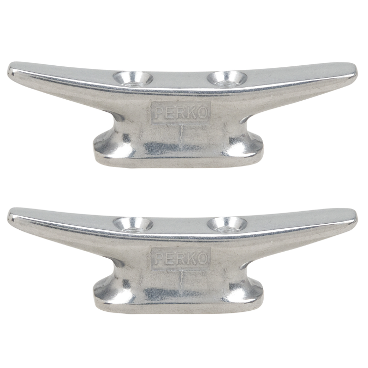 PERKO Plain Aluminum Closed-Base Cleats, 4 in., Pair - 545-DP4-ALU