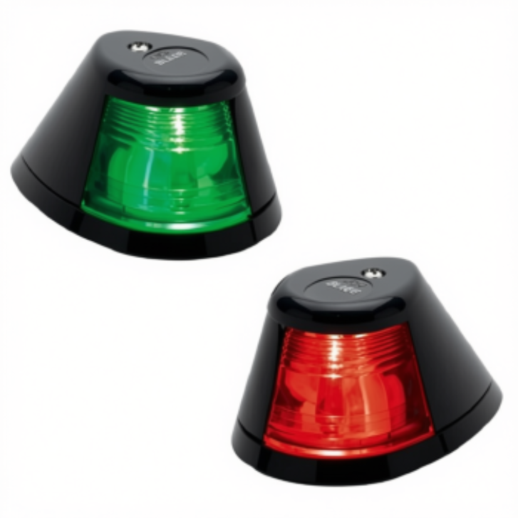PERKO Black 12V Horizontal-Mount Red / Green Side-Light Pair - 253-B-DP1