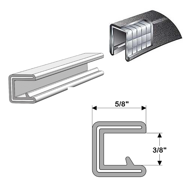 TACO MARINE 3/8" x 5/8" x 25 ft White Flexible PVC Flex Trim - V30-1312W25-1