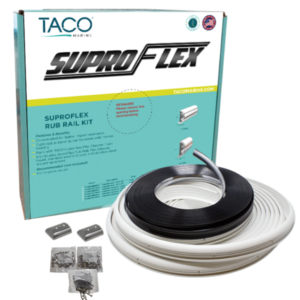 TACO MARINE SuproFlex Small Semi-Rigid Rub Rail Kit, 1-5/8" x 7/8", 60 ft, Black/Black - V11-9991BBK60-2
