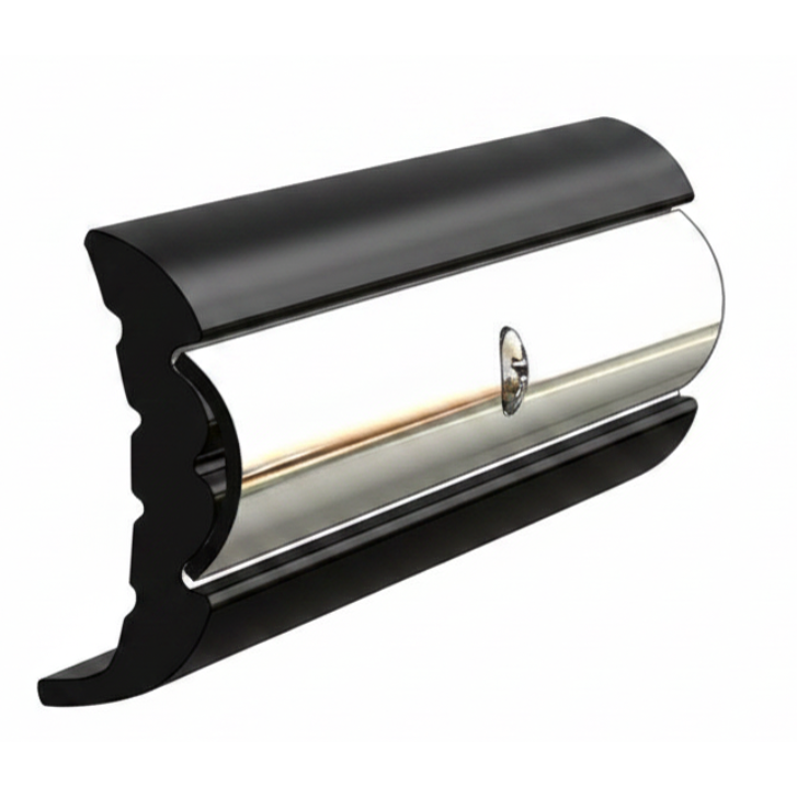 TACO MARINE 1-5/8" x 5/8" Rigid Vinyl Rub Rail, Black, 20 ft, Straight - V21-9659BKA20D