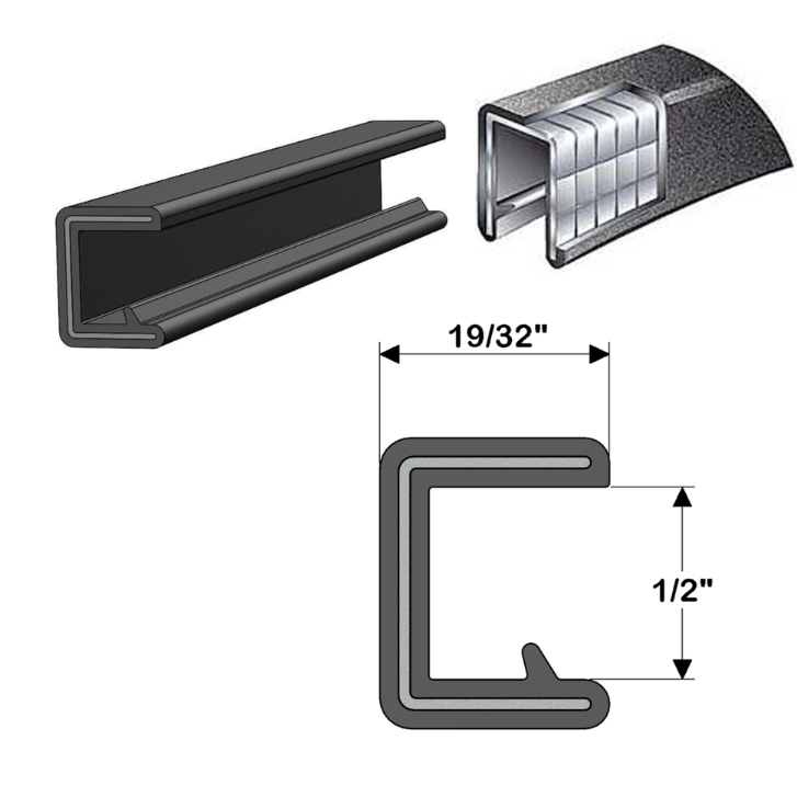 TACO MARINE 1/2" x 5/8" x 25 ft Black Flexible PVC Flex Trim - V30-1316B25-1