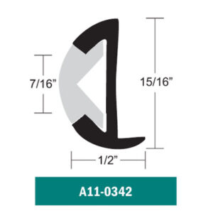 TACO MARINE 1" x 1/2" Brite Anodized Aluminum Rub Rail - A11-0342BLY12D