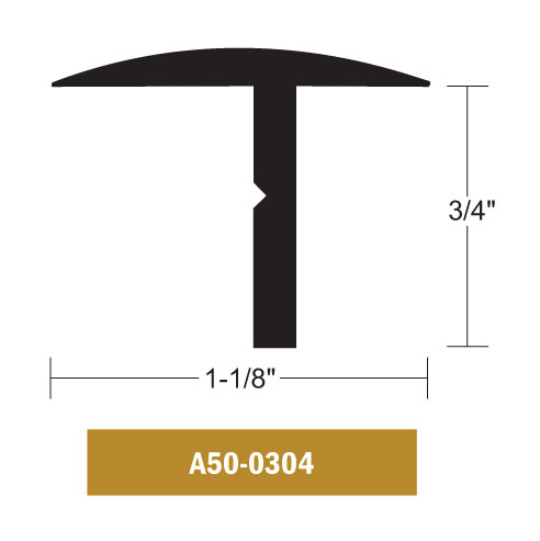 TACO MARINE 3/4" x 1-1/8" Polished Clear-Anodized Aluminum T-Hatch Trim - A50-0304TAL12